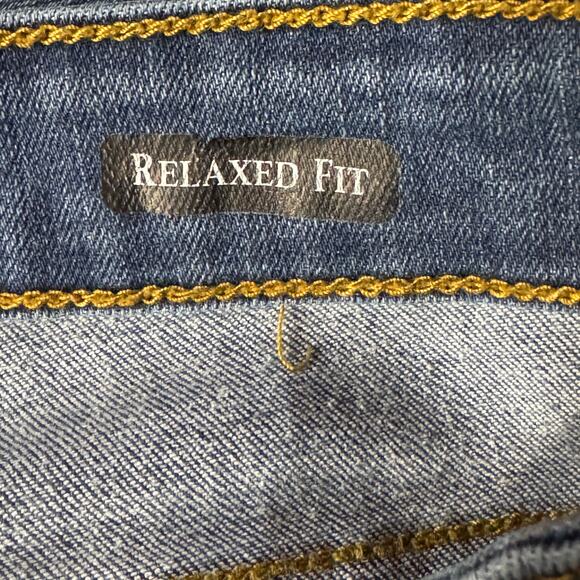 Judy Blue SZ 11/30 Relaxed Fit Jeans Mid-Rise Stretch Zip-Fly Whiskered Blue - Picture 10 of 12